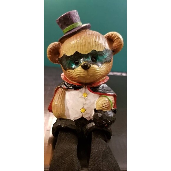 Set of 3 Halloween Bears in Vintage Style Costumes Ghost Magician Pumpkin - Picture 8 of 8